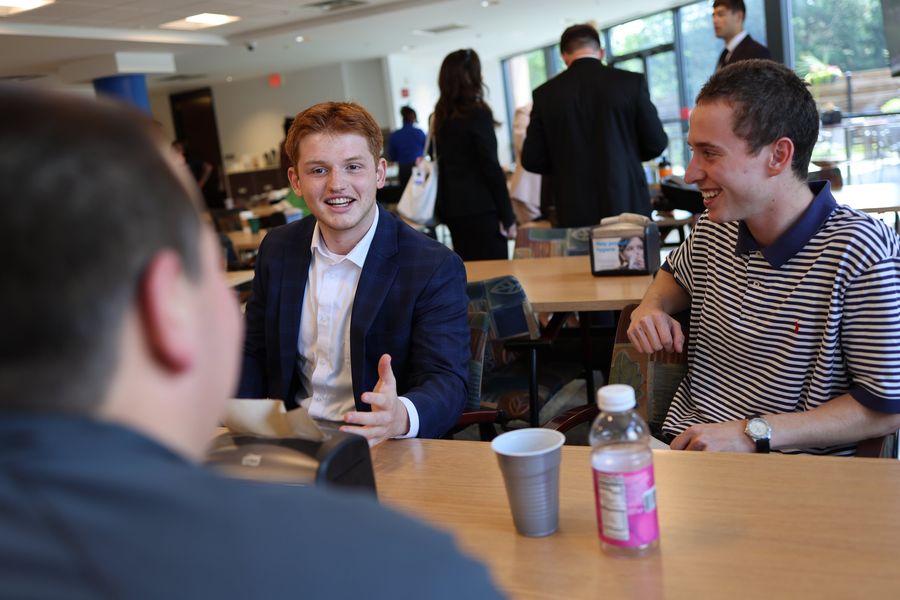 Candid connection coverage at an event
